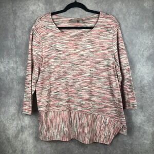 Chico's Shirt Women 3 XL Top Asymmetrical Multicolor Casual Comfort Stretch Boho